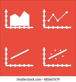 Set Of Graphs, Diagrams And Statistics Icons. Premium Quality Symbol Collection. Icons Can Be Used For Web, App And UI Design. Vector Illustration, EPS10.