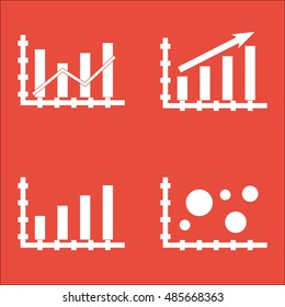 Set Of Graphs, Diagrams And Statistics Icons. Premium Quality Symbol Collection. Icons Can Be Used For Web, App And UI Design. Vector Illustration, EPS10.