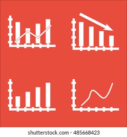 Set Of Graphs, Diagrams And Statistics Icons. Premium Quality Symbol Collection. Icons Can Be Used For Web, App And UI Design. Vector Illustration, EPS10.
