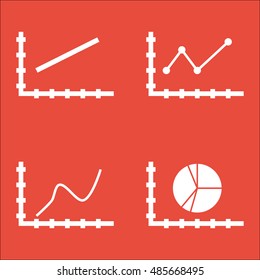 Set Of Graphs, Diagrams And Statistics Icons. Premium Quality Symbol Collection. Icons Can Be Used For Web, App And UI Design. Vector Illustration, EPS10.