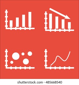 Set Of Graphs, Diagrams And Statistics Icons. Premium Quality Symbol Collection. Icons Can Be Used For Web, App And UI Design. Vector Illustration, EPS10.