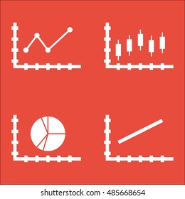 Set Of Graphs, Diagrams And Statistics Icons. Premium Quality Symbol Collection. Icons Can Be Used For Web, App And UI Design. Vector Illustration, EPS10.