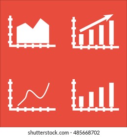 Set Of Graphs, Diagrams And Statistics Icons. Premium Quality Symbol Collection. Icons Can Be Used For Web, App And UI Design. Vector Illustration, EPS10.