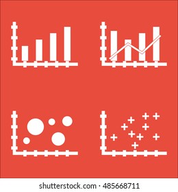 Set Of Graphs, Diagrams And Statistics Icons. Premium Quality Symbol Collection. Icons Can Be Used For Web, App And UI Design. Vector Illustration, EPS10.