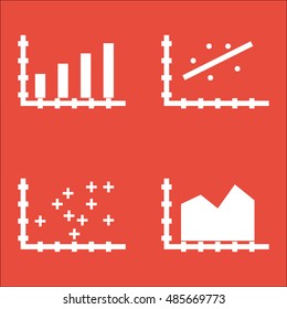 Set Of Graphs, Diagrams And Statistics Icons. Premium Quality Symbol Collection. Icons Can Be Used For Web, App And UI Design. Vector Illustration, EPS10.
