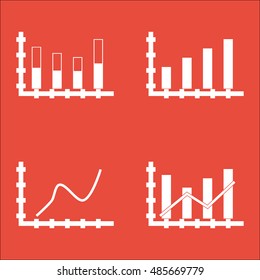 Set Of Graphs, Diagrams And Statistics Icons. Premium Quality Symbol Collection. Icons Can Be Used For Web, App And UI Design. Vector Illustration, EPS10.
