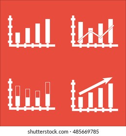 Set Of Graphs, Diagrams And Statistics Icons. Premium Quality Symbol Collection. Icons Can Be Used For Web, App And UI Design. Vector Illustration, EPS10.