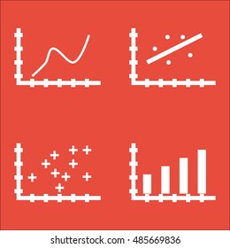 Set Of Graphs, Diagrams And Statistics Icons. Premium Quality Symbol Collection. Icons Can Be Used For Web, App And UI Design. Vector Illustration, EPS10.