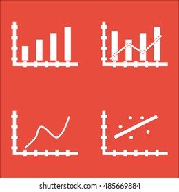Set Of Graphs, Diagrams And Statistics Icons. Premium Quality Symbol Collection. Icons Can Be Used For Web, App And UI Design. Vector Illustration, EPS10.