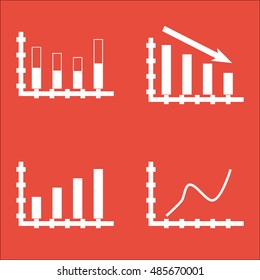 Set Of Graphs, Diagrams And Statistics Icons. Premium Quality Symbol Collection. Icons Can Be Used For Web, App And UI Design. Vector Illustration, EPS10.