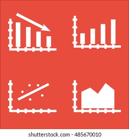 Set Of Graphs, Diagrams And Statistics Icons. Premium Quality Symbol Collection. Icons Can Be Used For Web, App And UI Design. Vector Illustration, EPS10.
