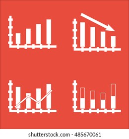 Set Of Graphs, Diagrams And Statistics Icons. Premium Quality Symbol Collection. Icons Can Be Used For Web, App And UI Design. Vector Illustration, EPS10.