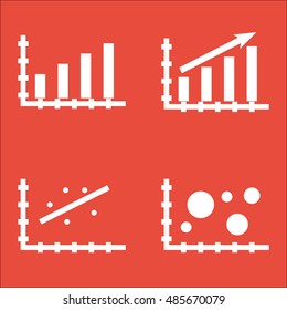 Set Of Graphs, Diagrams And Statistics Icons. Premium Quality Symbol Collection. Icons Can Be Used For Web, App And UI Design. Vector Illustration, EPS10.