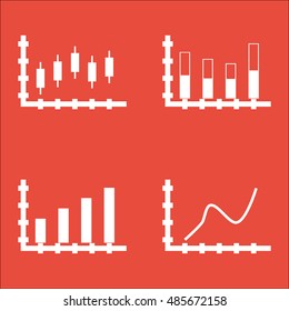 Set Of Graphs, Diagrams And Statistics Icons. Premium Quality Symbol Collection. Icons Can Be Used For Web, App And UI Design. Vector Illustration, EPS10.