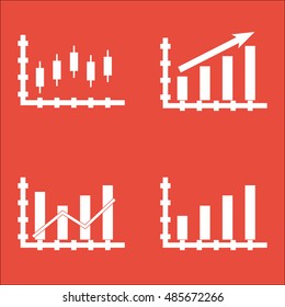 Set Of Graphs, Diagrams And Statistics Icons. Premium Quality Symbol Collection. Icons Can Be Used For Web, App And UI Design. Vector Illustration, EPS10.