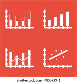 Set Of Graphs, Diagrams And Statistics Icons. Premium Quality Symbol Collection. Icons Can Be Used For Web, App And UI Design. Vector Illustration, EPS10.