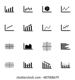 Set Of Graphs, Diagrams And Statistics Icons. Premium Quality Symbol Collection. Can Be Used For Web, App And UI Design. Vector Illustration, EPS10.