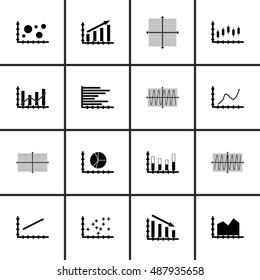 Set Of Graphs, Diagrams And Statistics Icons. Premium Quality Symbol Collection. Icons Can Be Used For Web, App And UI Design. Vector Illustration, EPS10.