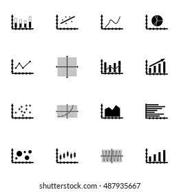 Set Of Graphs, Diagrams And Statistics Icons. Premium Quality Symbol Collection. Icons Can Be Used For Web, App And UI Design. Vector Illustration, EPS10.
