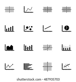 Set Of Graphs, Diagrams And Statistics Icons. Premium Quality Symbol Collection. Icons Can Be Used For Web, App And UI Design. Vector Illustration, EPS10.