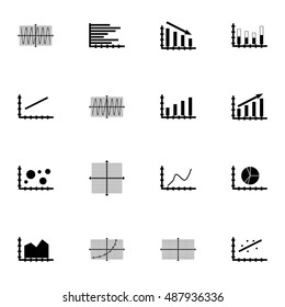 Set Of Graphs, Diagrams And Statistics Icons. Premium Quality Symbol Collection. Icons Can Be Used For Web, App And UI Design. Vector Illustration, EPS10.