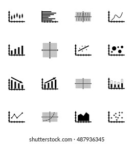 Set Of Graphs, Diagrams And Statistics Icons. Premium Quality Symbol Collection. Icons Can Be Used For Web, App And UI Design. Vector Illustration, EPS10.