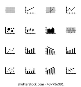 Set Of Graphs, Diagrams And Statistics Icons. Premium Quality Symbol Collection. Icons Can Be Used For Web, App And UI Design. Vector Illustration, EPS10.