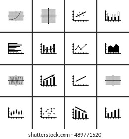 Set Of Graphs, Diagrams And Statistics Icons. Premium Quality Symbol Collection. Icons Can Be Used For Web, App And UI Design. Vector Illustration, EPS10.