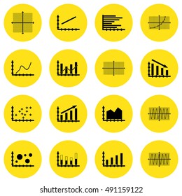 Set Of Graphs, Diagrams And Statistics Icons. Premium Quality Symbol Collection. Icons Can Be Used For Web, App And UI Design. Vector Illustration, EPS10.