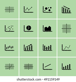 Set Of Graphs, Diagrams And Statistics Icons. Premium Quality Symbol Collection. Icons Can Be Used For Web, App And UI Design. Vector Illustration, EPS10.