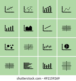 Set Of Graphs, Diagrams And Statistics Icons. Premium Quality Symbol Collection. Icons Can Be Used For Web, App And UI Design. Vector Illustration, EPS10.