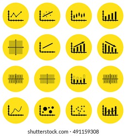 Set Of Graphs, Diagrams And Statistics Icons. Premium Quality Symbol Collection. Icons Can Be Used For Web, App And UI Design. Vector Illustration, EPS10.
