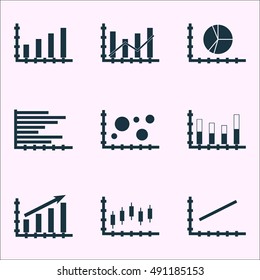 Set Of Graphs, Diagrams And Statistics Icons. Premium Quality Symbol Collection. Icons Can Be Used For Web, App And UI Design. Vector Illustration, EPS10.