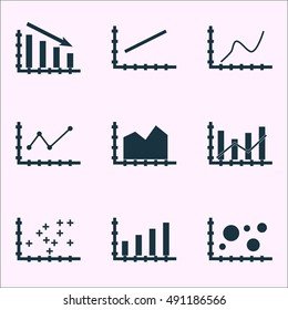 Set Of Graphs, Diagrams And Statistics Icons. Premium Quality Symbol Collection. Icons Can Be Used For Web, App And UI Design. Vector Illustration, EPS10.