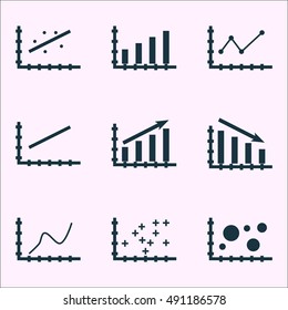 Set Of Graphs, Diagrams And Statistics Icons. Premium Quality Symbol Collection. Icons Can Be Used For Web, App And UI Design. Vector Illustration, EPS10.