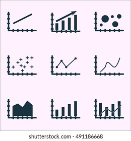 Set Of Graphs, Diagrams And Statistics Icons. Premium Quality Symbol Collection. Icons Can Be Used For Web, App And UI Design. Vector Illustration, EPS10.