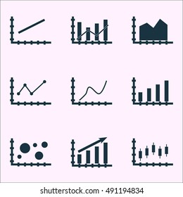 Set Of Graphs, Diagrams And Statistics Icons. Premium Quality Symbol Collection. Icons Can Be Used For Web, App And UI Design. Vector Illustration, EPS10.