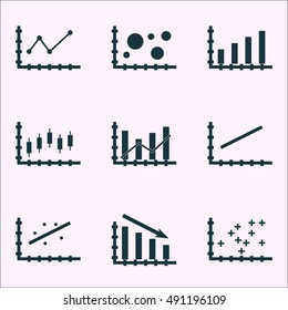 Set Of Graphs, Diagrams And Statistics Icons. Premium Quality Symbol Collection. Icons Can Be Used For Web, App And UI Design. Vector Illustration, EPS10.