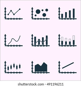 Set Of Graphs, Diagrams And Statistics Icons. Premium Quality Symbol Collection. Icons Can Be Used For Web, App And UI Design. Vector Illustration, EPS10.
