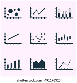 Set Of Graphs, Diagrams And Statistics Icons. Premium Quality Symbol Collection. Icons Can Be Used For Web, App And UI Design. Vector Illustration, EPS10.