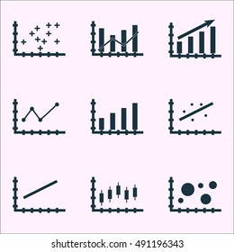 Set Of Graphs, Diagrams And Statistics Icons. Premium Quality Symbol Collection. Icons Can Be Used For Web, App And UI Design. Vector Illustration, EPS10.
