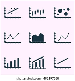 Set Of Graphs, Diagrams And Statistics Icons. Premium Quality Symbol Collection. Icons Can Be Used For Web, App And UI Design. Vector Illustration, EPS10.