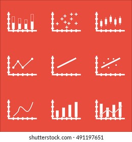 Set Of Graphs, Diagrams And Statistics Icons. Premium Quality Symbol Collection. Icons Can Be Used For Web, App And UI Design. Vector Illustration, EPS10.