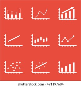 Set Of Graphs, Diagrams And Statistics Icons. Premium Quality Symbol Collection. Icons Can Be Used For Web, App And UI Design. Vector Illustration, EPS10.