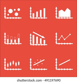 Set Of Graphs, Diagrams And Statistics Icons. Premium Quality Symbol Collection. Icons Can Be Used For Web, App And UI Design. Vector Illustration, EPS10.