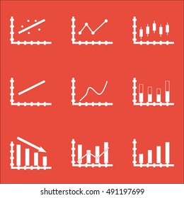 Set Of Graphs, Diagrams And Statistics Icons. Premium Quality Symbol Collection. Icons Can Be Used For Web, App And UI Design. Vector Illustration, EPS10.