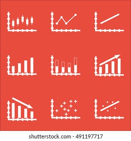 Set Of Graphs, Diagrams And Statistics Icons. Premium Quality Symbol Collection. Icons Can Be Used For Web, App And UI Design. Vector Illustration, EPS10.