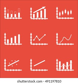 Set Of Graphs, Diagrams And Statistics Icons. Premium Quality Symbol Collection. Icons Can Be Used For Web, App And UI Design. Vector Illustration, EPS10.
