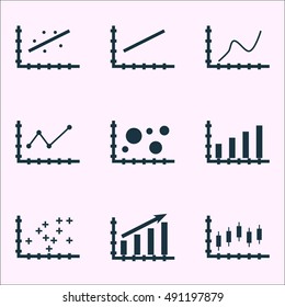 Set Of Graphs, Diagrams And Statistics Icons. Premium Quality Symbol Collection. Icons Can Be Used For Web, App And UI Design. Vector Illustration, EPS10.