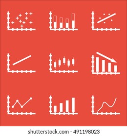 Set Of Graphs, Diagrams And Statistics Icons. Premium Quality Symbol Collection. Icons Can Be Used For Web, App And UI Design. Vector Illustration, EPS10.